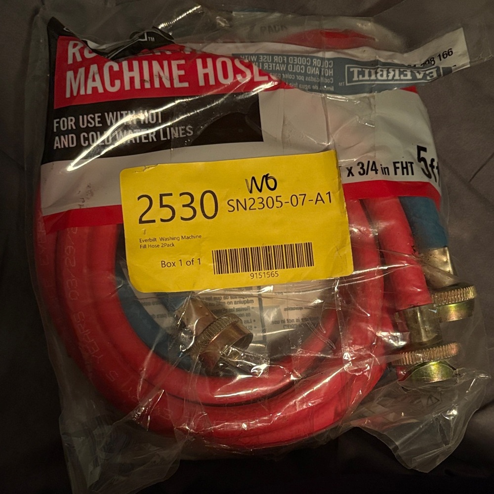 Red and Blue Washing Machine Hose
